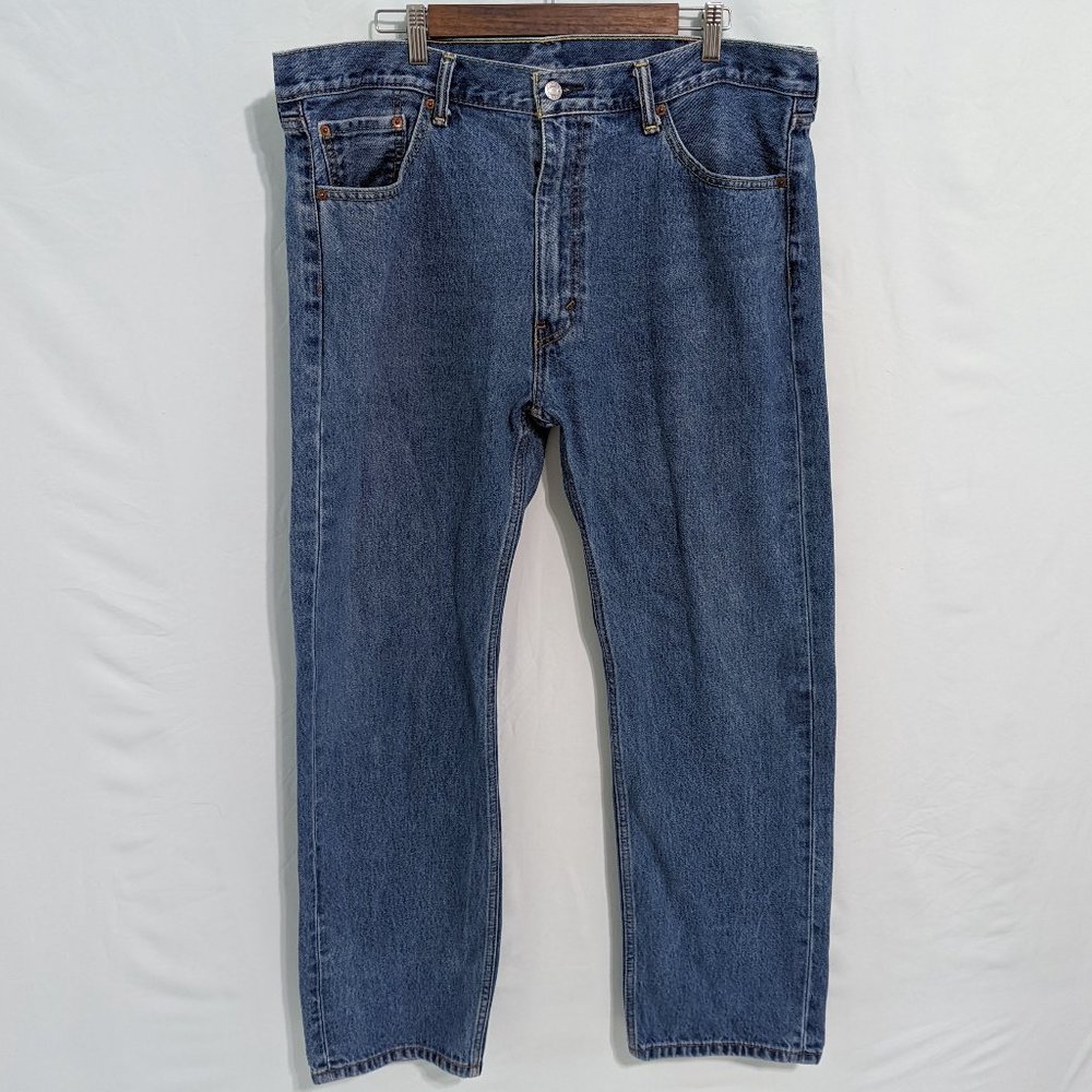 Levis 505 Mens Original Fit Straight Leg Blue Medium Wash Jeans 40x32